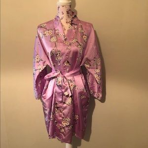 Pink flower and butterfly robe One size